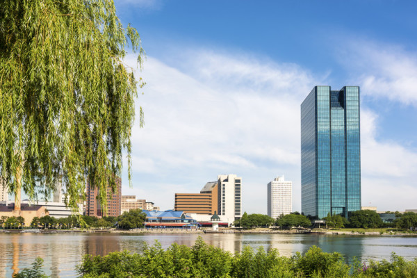 A panoramic view of downtown Toledo Ohio's